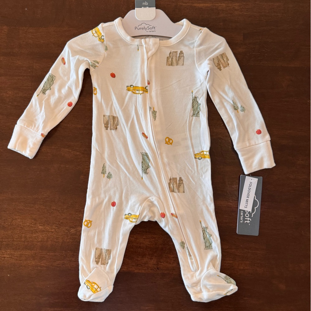 Carter's White One Piece with New York City Themed Accents